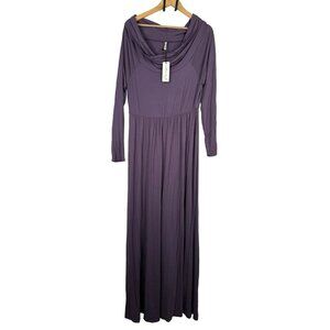 Mother Bee Maternity super soft Rayon blend maxi off shoulder dress Purple sz XL
